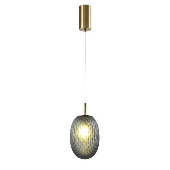 Imagine Lampa suspendată metal-sticlă cu un singur corp 1xE14 max 8W Ø150x150x1530mm gri Arte Illumina Candy
