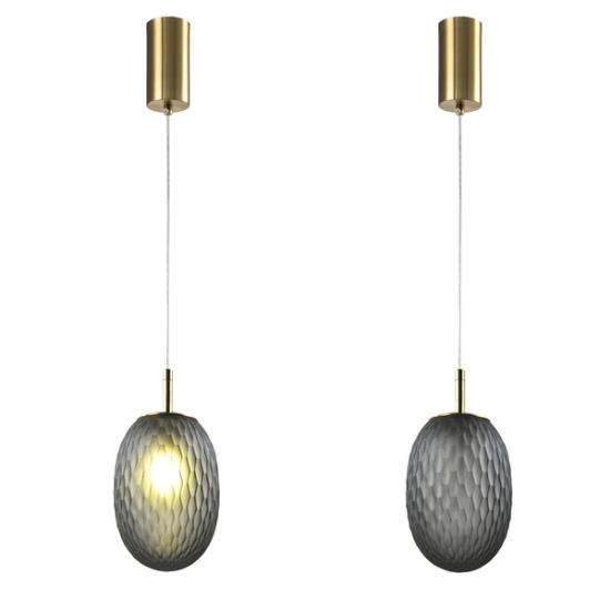 Imagine Lampa suspendată metal-sticlă cu un singur corp 1xE14 max 8W Ø150x150x1530mm gri Arte Illumina Candy