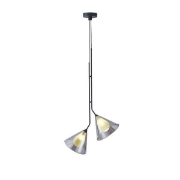 Imagine Lampa suspendată metal-sticlă 2 lumini 2xG9 Max 7W Ø300x1800mm transparent Arte Illumina Delta