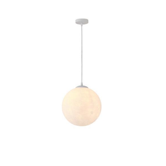 Imagine Lampa suspendată metal-acrilică rotundă cu un singur bec 1X27 Max 15W Ø300X1370mm alb Arte Illumina Selini