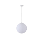 Imagine Lampa suspendată metal-acrilică rotundă cu un singur bec 1X27 Max 15W Ø300X1370mm alb Arte Illumina Selini