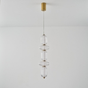 Imagine Lumină suspendată din sticlă și metal LED 24W 1900Lm 3000K 250X860X1460mm TRIAC Dimming Transparent Arte Illumina Verena