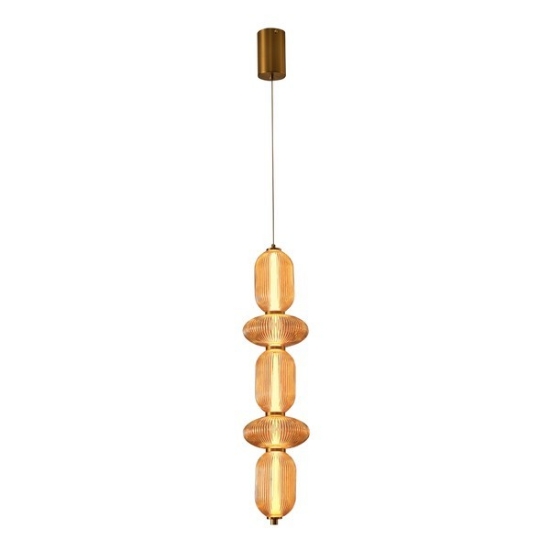 Imagine Lumină suspendată din sticlă și metal LED 24W 1900Lm 3000K 250X860X1460mm TRIAC Dimming Transparent Arte Illumina Verena