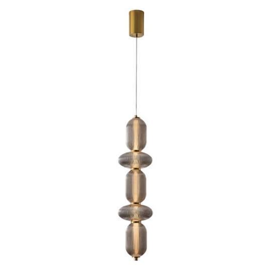 Imagine Lumină suspendată din sticlă și metal LED 24W 1900Lm 3000K 250X860X1460mm TRIAC Dimming Transparent Arte Illumina Verena