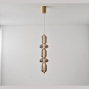 Imagine Lumină suspendată din sticlă și metal LED 24W 1900Lm 3000K 250X860X1460mm TRIAC Dimming Transparent Arte Illumina Verena