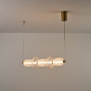 Imagine Lumină suspendată liniară din sticlă-metal LED 24W 1900Lm 3000K 250X860X1460mm TRIAC Dimming Transparent Arte Illumina Verena