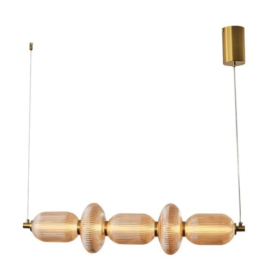Imagine Lumină suspendată liniară din sticlă-metal LED 24W 1900Lm 3000K 250X860X1460mm TRIAC Dimming Transparent Arte Illumina Verena