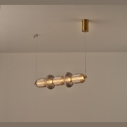 Imagine Lumină suspendată lineară din sticlă-metal LED 24W 1900Lm 3000K 250X860X1460mm TRIAC DIMMING transparent ARTE ILLUMINA VERENA