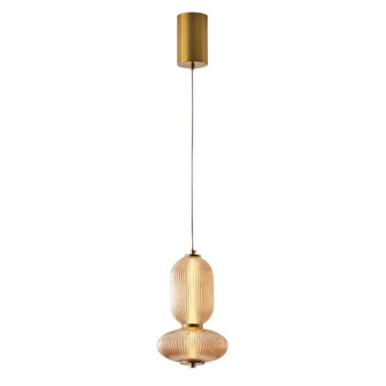 Imagine Lumină suspendată din sticlă și metal LED 10W 800Lm 3000K 220X430X1450mm TRIAC Dimming Transparent Arte Illumina Verena