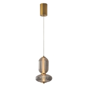 Imagine Lumină suspendată din sticlă și metal LED 10W 800Lm 3000K 220X430X1450mm TRIAC Dimming Transparent Arte Illumina Verena