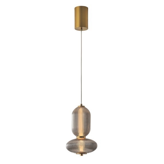 Imagine Lumină suspendată din sticlă și metal LED 10W 800Lm 3000K 220X430X1450mm TRIAC Dimming Transparent Arte Illumina Verena