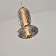Imagine Lumină suspendată din sticlă și metal LED 10W 800Lm 3000K 220X430X1450mm TRIAC Dimming Transparent Arte Illumina Verena