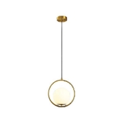 Imagine Lampa suspendată metal-sticlă cu un singur corp 1XE27 max 15W Ø300X1150mm aurie Arte Illumina Orba
