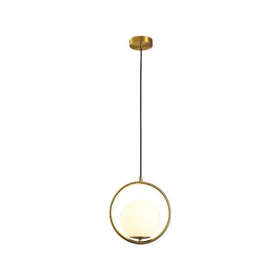 Imagine Lampa suspendată metal-sticlă cu un singur corp 1XE27 max 15W Ø300X1150mm aurie Arte Illumina Orba