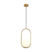Imagine Lampa suspendată metal-sticlă cu un singur corp 1XE27 Max 15W 210X1900mm Aur Arte Illumina Orba