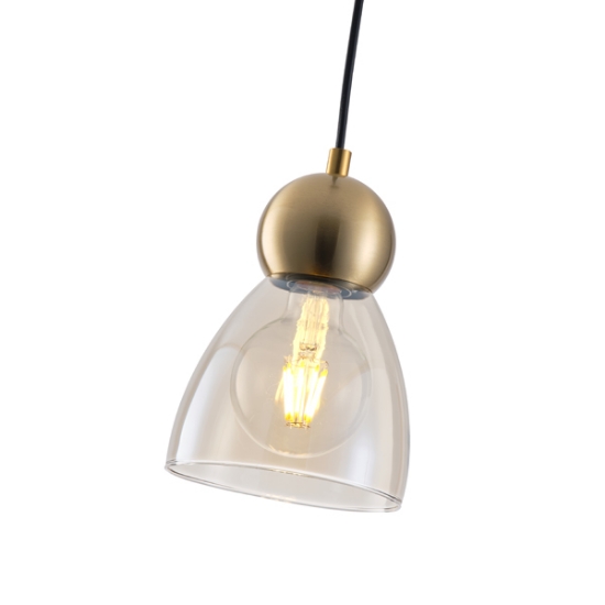 Imagine Lumină suspendată metal-sticlă cu un singur bec 1XE27 max 15W Ø130X1220mm negru Arte Illumina Aurelia