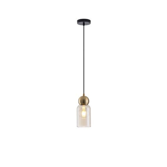 Imagine Lampa suspendată metal-sticlă cu un singur corp 1XE27 max 15W Ø100X1270mm neagră Arte Illumina Aurelia