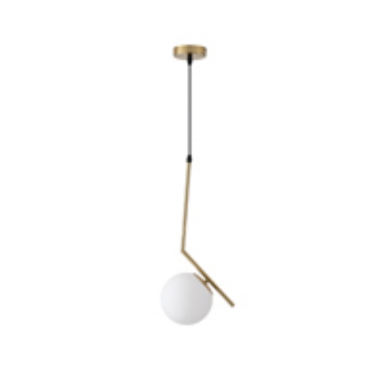 Imagine Lumină suspendată metal-sticlă cu un singur corp 1XE27 max 15W 220X150X1460mm alb-bronz Arte Illumina Orba