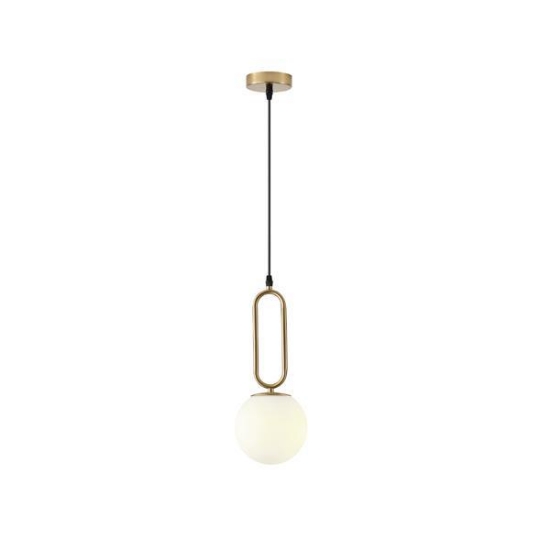 Imagine Lumină suspendată metal-sticlă unică 1XE27 max 15W 150X150X1570mm alb-bronz Arte Illumina Orba