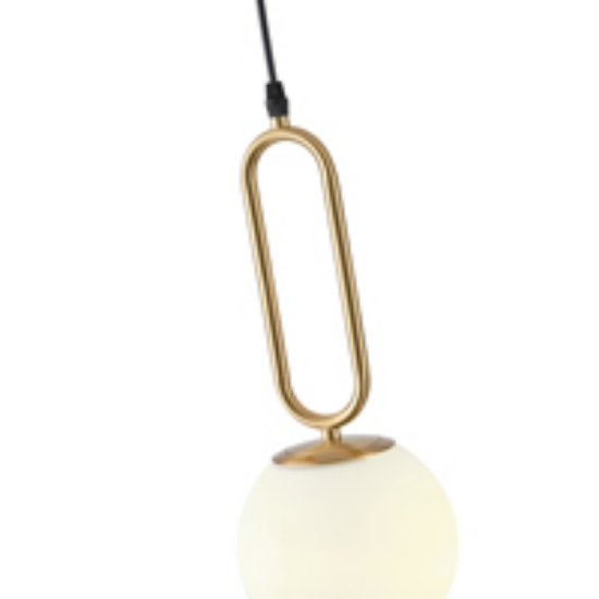 Imagine Lumină suspendată metal-sticlă unică 1XE27 max 15W 150X150X1570mm alb-bronz Arte Illumina Orba