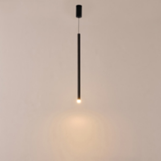 Imagine Lumină suspendată din aluminiu-metal-acrilic LED 3W 210Lm 3000K Ø50X1200(410)mm neagră Arte Illumina Cascade