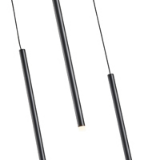 Imagine Lumină suspendată din aluminiu-metal-acril 3 lumini LED 6W 420Lm 3000K 300X2100mm negru Arte Illumina Cascade