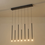 Imagine Lustră din aluminiu-metal-acrilic 7 lumini LED 14W 980Lm 3000K 940X130X2100mm neagră Arte Illumina Cascade
