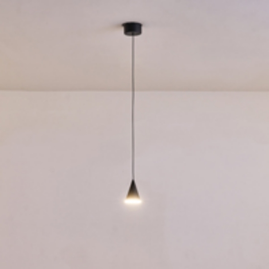 Imagine Lumină suspendată din aluminiu-metal-acrilic LED 5W 350Lm 3000K 80X1200mm neagră Arte Illumina Campanelle