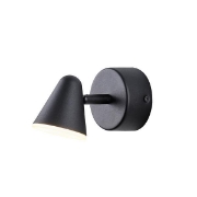 Imagine Aplica de perete din aluminiu-metal-acril LED 5W 350Lm 3000K 80X135mm neagră Arte Illumina Campanelle