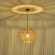 Imagine Lampa suspendată RATTAN SINGLE LIGHT 1XE27 MAX 15W 410X1320mm Culoare maro Arte Illumina VENTO
