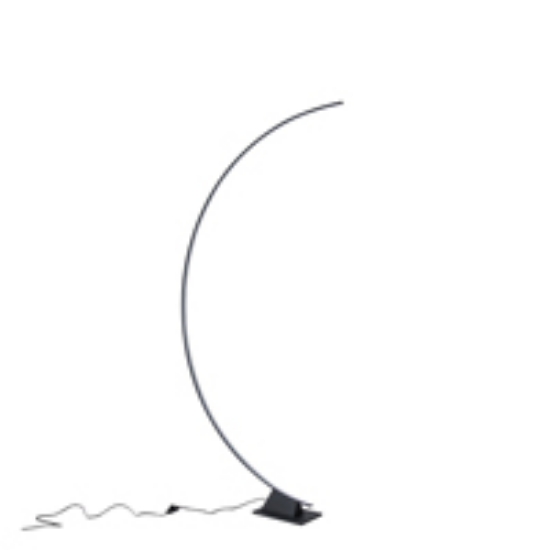 Imagine Lampă de podea din aluminiu-metal-acril LED 45W 3150Lm 3000K 631X1950mm neagră Arte Illumina Media Luna