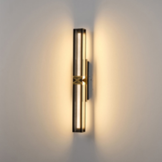 Imagine Aplicație LED din aluminiu-metal-acril 12W 840Lm 3000K 60X600mm negru-auriu Arte Illumina LUIS