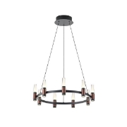 Imagine Lumină suspendată din aluminiu-metal-acrilic rotund 9 lumini LED 43W 3010Lm 3000K Ø630XH1500mm negru-aurie Arte Illumina Velas