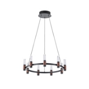 Imagine Lumină suspendată din aluminiu-metal-acrilic rotund 9 lumini LED 43W 3010Lm 3000K Ø630XH1500mm negru-aurie Arte Illumina Velas