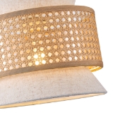 Imagine Lampa suspendată metal-textil 1XE27 max 15W Ø400X1310mm crem-alb Arte Illumina Isla