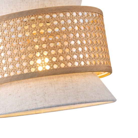 Imagine Lampa suspendată metal-textil 1XE27 max 15W Ø400X1310mm crem-alb Arte Illumina Isla
