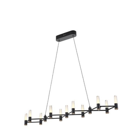 Imagine Lustră din aluminiu-metal-acril 14 lumini LED 58W 4060Lm 3000K 1200X1500mm negru-aurie Arte Illumina Velas