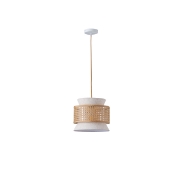 Imagine Lumină suspendată metal-textil unică 1XE27 max 15W Ø260X1260mm crem-alb ARTE ILLUMINA ISLA