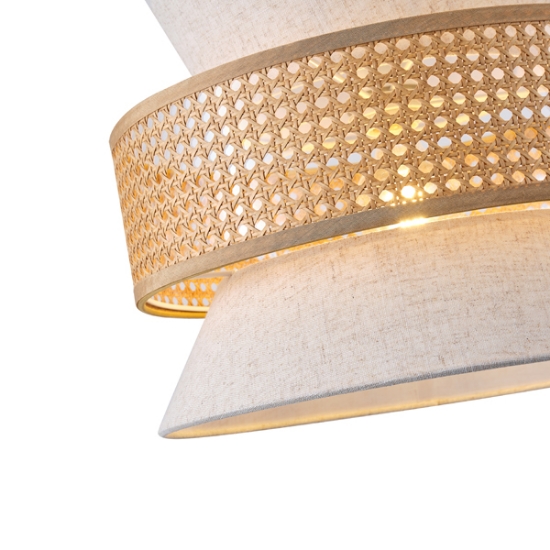 Imagine Lumină suspendată metal-textil unică 1XE27 max 15W Ø260X1260mm crem-alb ARTE ILLUMINA ISLA