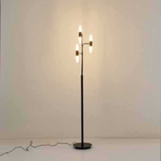 Imagine Lampă de podea din aluminiu-metal-acrilic LED 18W 1260Lm 3000K Ø250X1600mm negru-aurie Arte Illumina Velas