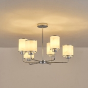 Imagine Lampa suspendată metal-sticlă 6 lumini 6xE27 Max 15W 680x440mm argintie Arte Illumina Marbeline