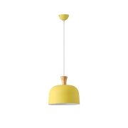 Imagine Lampa suspendată metal-lemn rotund cu un singur corp de iluminat 1xE27 max 15W 270x1300mm galben-lemn Arte Illumina Smooth