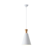 Imagine Lustră metal-lemn cu un singur corp 1xE27 Max 15W Ø200X1380mm alb-lemn Arte Illumina Opaco