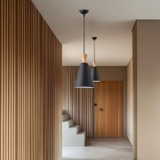 Imagine Lumină suspendată metal-lemn unică 1xE27 max 15W Ø200x1380mm negru-lemn Arte Illumina Opaco