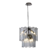 Imagine Lustră metal-sticlă 8 lumini 8x14 max 8W 420x1500mm negru Arte Illumina Mira