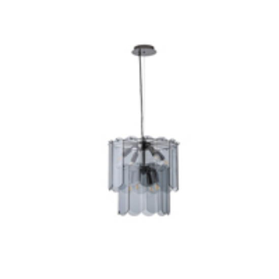 Imagine Lustră metal-sticlă 8 lumini 8x14 max 8W 420x1500mm negru Arte Illumina Mira