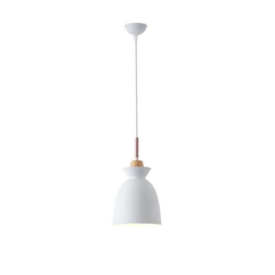 Imagine Lumină suspendată metal-lemn unică 1xE27 max 15W ϕ195x1294mm alb-lemn Arte Illumina Dignity