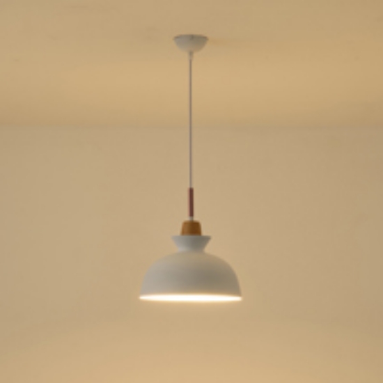 Imagine Lumină suspendată metal-lemn cu un singur corp 1xE27 max 15W 280x1234mm alb-lemn Arte Illumina Dignity