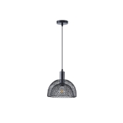Imagine Lampa suspendată metalică cu un singur corp de iluminat 1XE27 Max 15W Ø255X1280mm Neagră Arte Illumina Hood