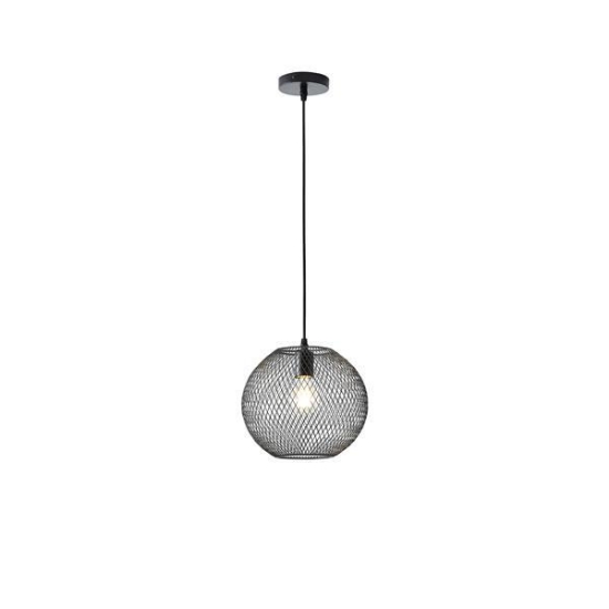 Imagine Lampa suspendată metalică cu un singur corp 1XE27 Max 15W Ø350X1360mm neagră Arte Illumina Mesh